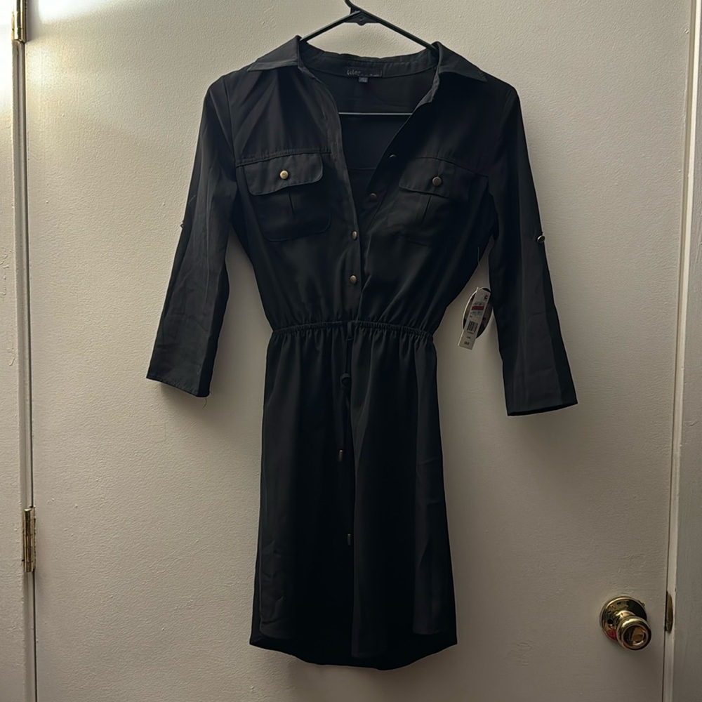 Black Mini Shirt Dress